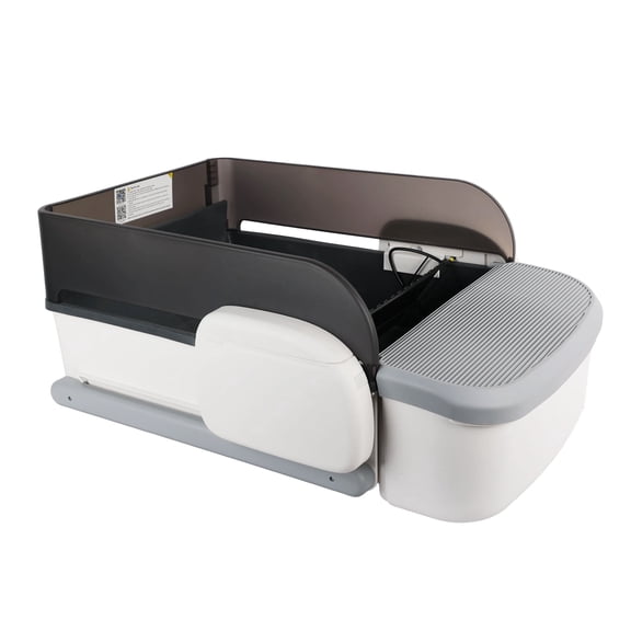 All For Paws Open Top Automatic Self-Cleaning Cat Litter Box, App Controlled Self Cleaning Litter Box with Anti-Pinch Sensors, Large Waste Bin for Multi Cats Home