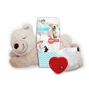 All For Paws Sleep Aid & Anxiety Relief Plush Toy with Heartbeat Sound and Heat Pack for Dog & Puppy, White Bear