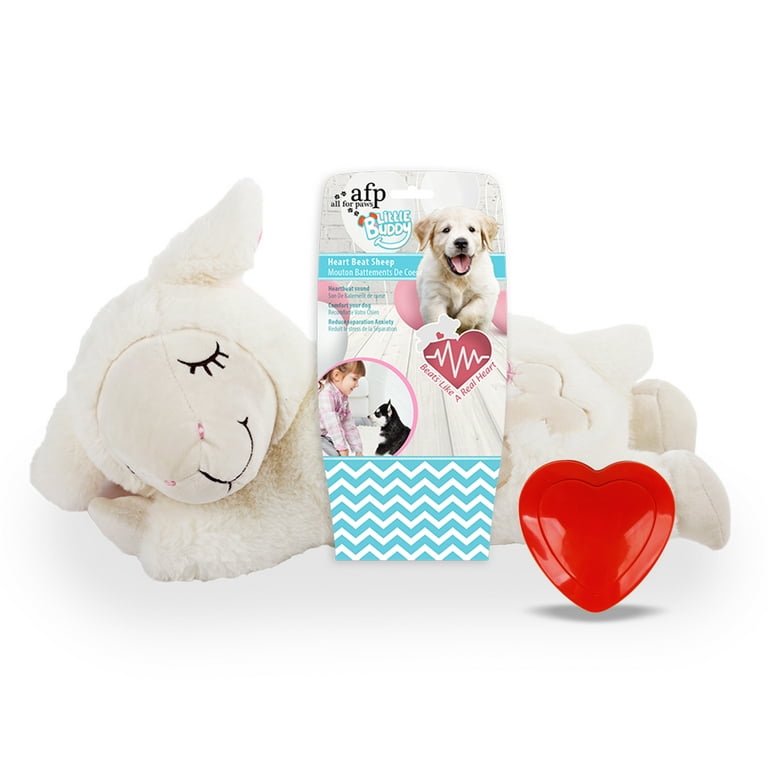 Dog Stuffed Animals with Heartbeat,Small Dog Toys for Dog Anxiety Relief 