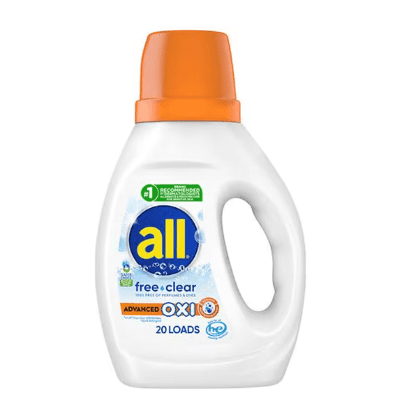 all Liquid Laundry Detergent, Free Clear, OXI, 30.0 fl oz