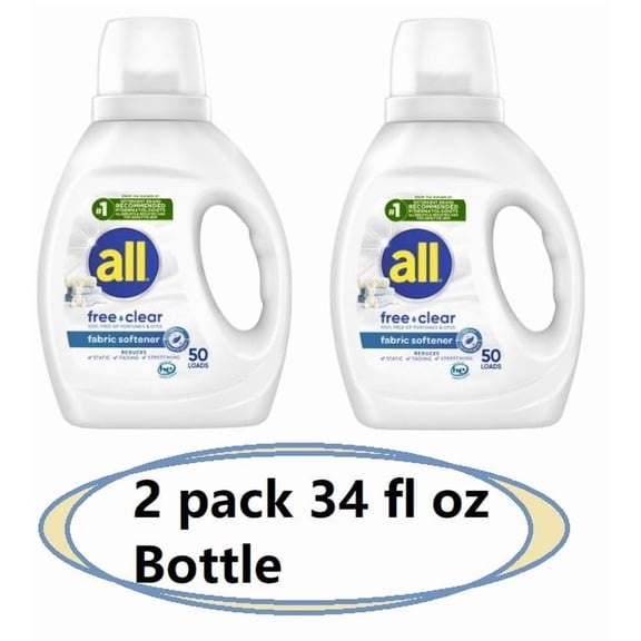 All Free Clear Liquid Fabric Softener, 34 fl oz, 50 Loads