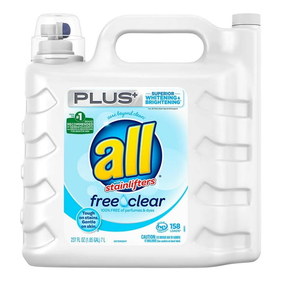 All Free & Clear Plus+ HE Liquid Laundry Detergent, 158 loads, 237 fl oz