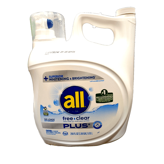 All Free & Clear Plus+ HE Liquid Laundry Detergent 160 loads 200 Fl Oz