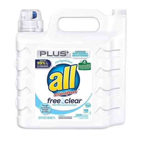 All Free & Clear Plus+ He Liquid Laundry Detergent, 158 Loads, 237 Fl Oz