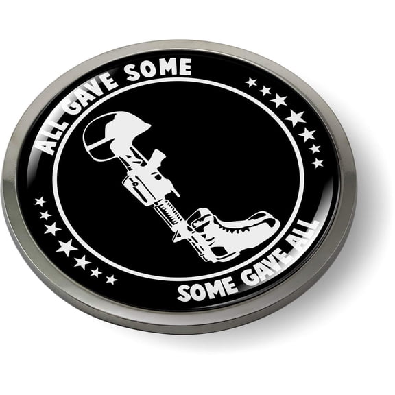 All GAVE Some Some GAVE All 3D Domed CAR Emblem Badge Sticker Chrome Plastic Round Bezel