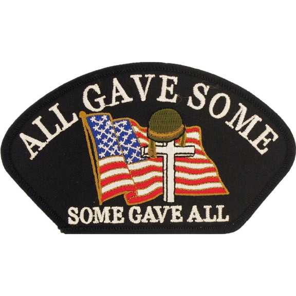 Eagle Emblems PM1696 Patch - Hat, Some Gave All - 5.25 x 3 in.