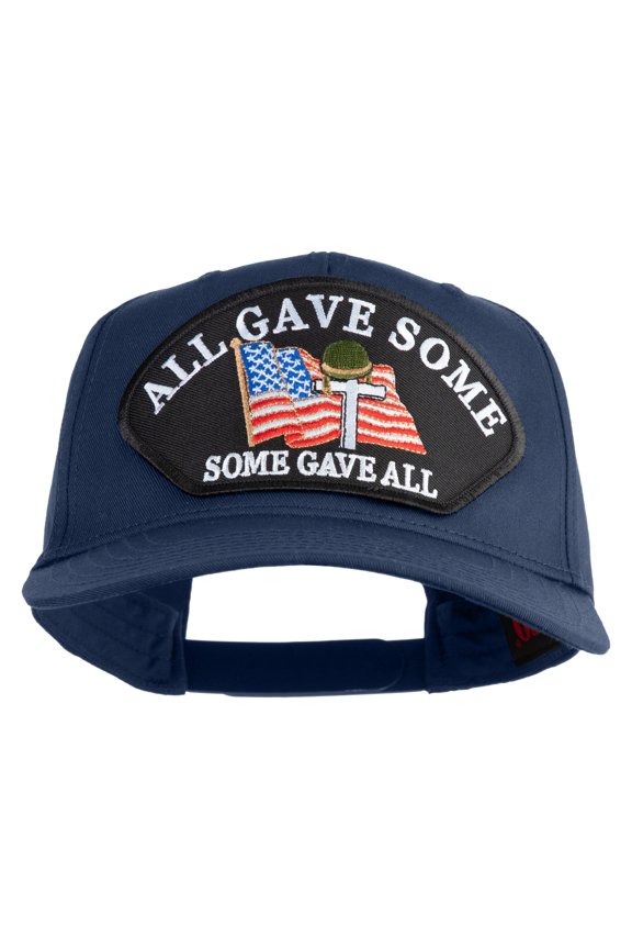 All Gave Some, Some Gave All Patched Solid Cotton Twill 5 Panel Prostyle Snap Cap - Navy OSFM