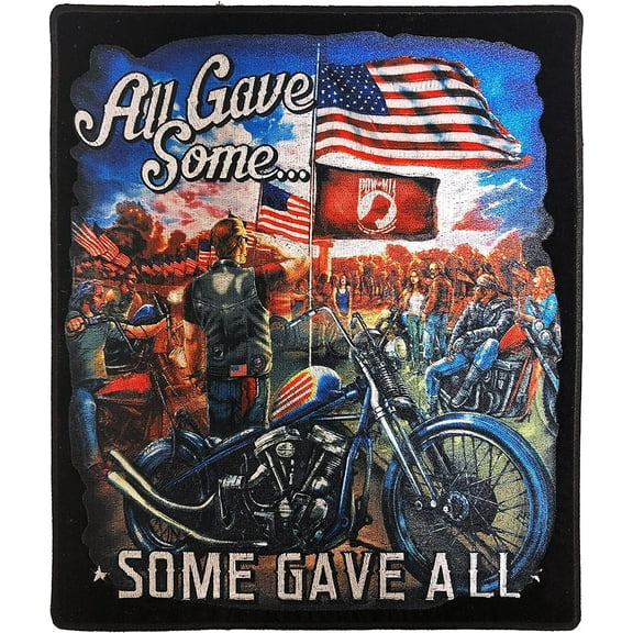 "All Gave Some, Some Gave All" Remembrance, Patch - Iron-on/Sew-on Biker's Large Patch - 8.5"x10"