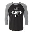 thumbnail image 1 of All Glow'd Up Unisex 3/4 Sleeve Baseball Raglan Tee, 1 of 3