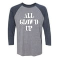 thumbnail image 1 of All Glow'd Up Unisex 3/4 Sleeve Baseball Raglan Tee, 1 of 2