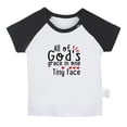 thumbnail image 1 of All of God's Grace in One Tiny Face Funny T shirt For Baby, Newborn Babies T-shirts, Infant Tops, 0-24M Kids Graphic Tees Clothing (Short Black Raglan T-shirt, 6-12 Months), 1 of 4