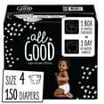 thumbnail image 1 of All Good Absorbent and Hypoallergenic Diapers, Size 4, 150 Ct, 1 of 11