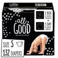thumbnail image 1 of All Good Absorbent and Hypoallergenic Diapers, Size 5, 132 Ct, 1 of 3