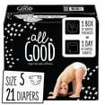 thumbnail image 1 of All Good Absorbent and Hypoallergenic Diapers, Size 5, 21 Ct, 1 of 13