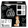 thumbnail image 1 of All Good Absorbent and Hypoallergenic Diapers, Size 2, 96 Ct, 1 of 13