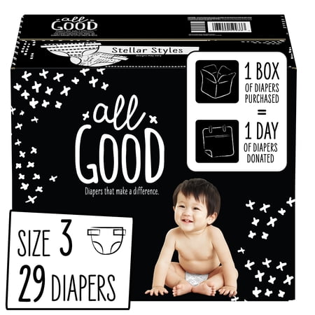 All Good Absorbent and Hypoallergenic Diapers, Size 3, 29 Ct