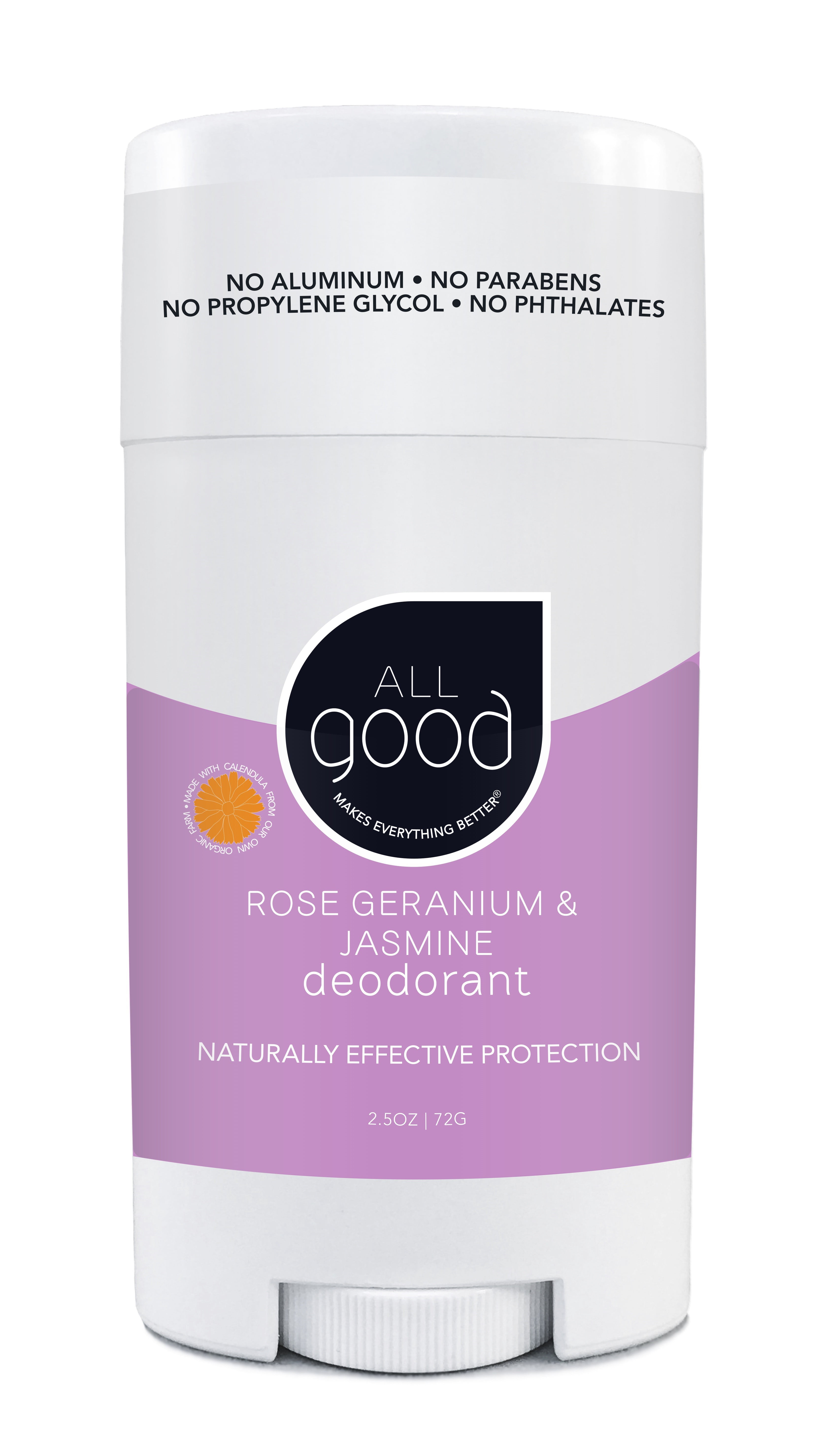 All Good Natural AluminumFree Deodorant, Rose Geranium And Jasmine, 2.