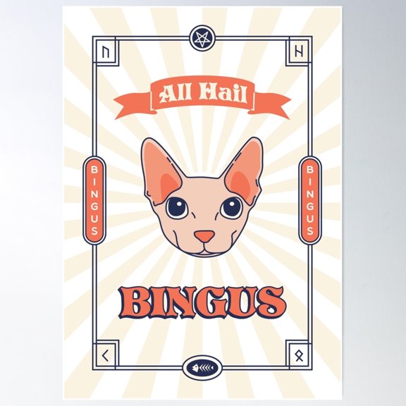 All Hail Bingus Poster Wall Art, UNFRAMED PAPER POSTER, Home Decor, Vintage Gift, Living Room Dercor
