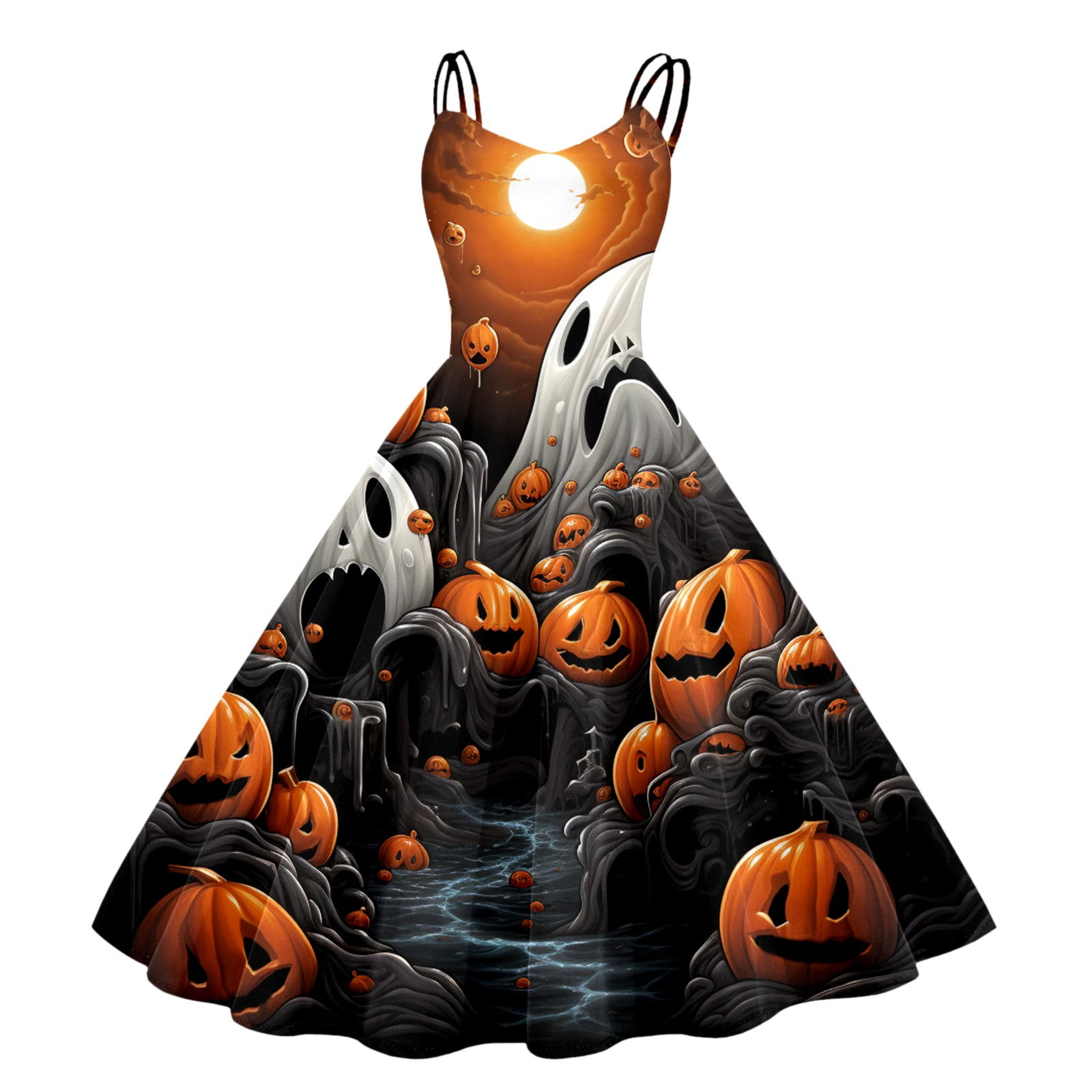 All Hallows' Day Maxi Dresses for Women 2024 Goth Dress for Women