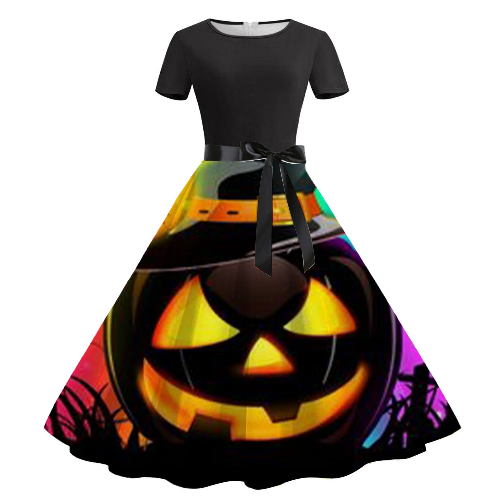 All Hallows' Day Maxi Dresses for Women 2024 Gothic Skirt Halloween