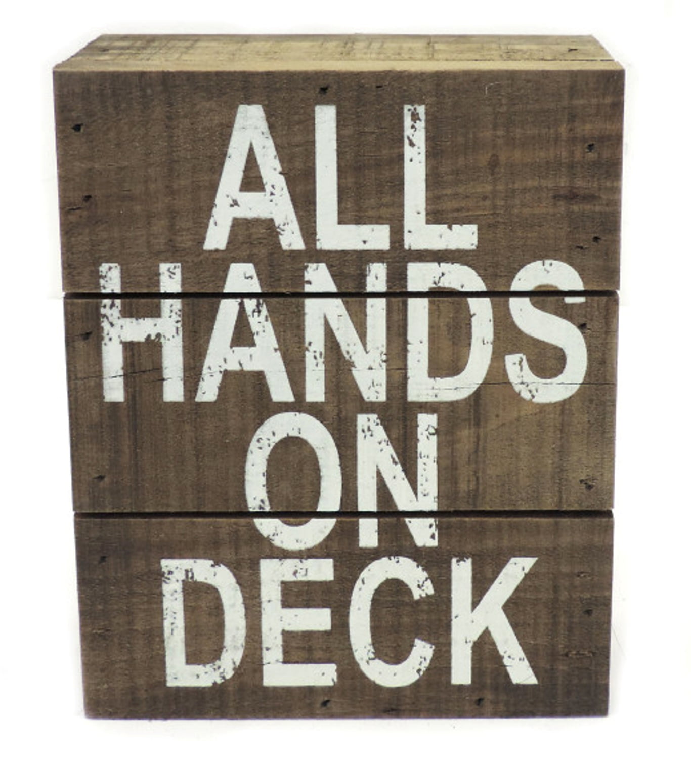 Rustic Brown Wood Nautical Box Shelf Sign 7 Inches