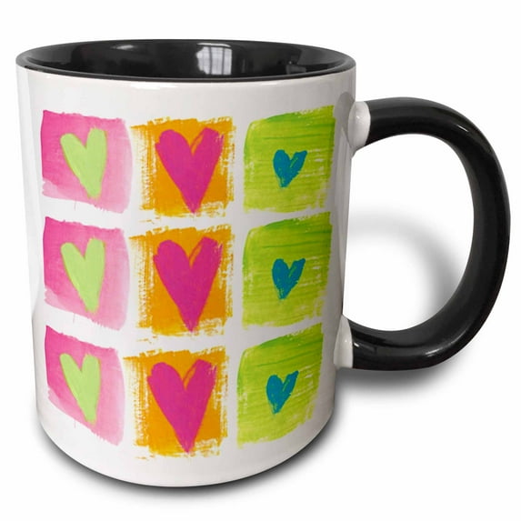 3drose, All Hearts, 11oz Two-tone Black Mug