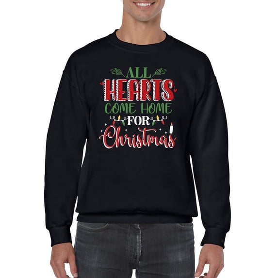 All Hearts Come Home Christmas Sweatshirt Men -Smartprints Designs, Male 3X-Large