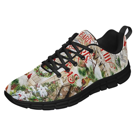 All Hearts Come Home For Christmas Cardinal Running Shoes Sneakers Mesh Black Size 5