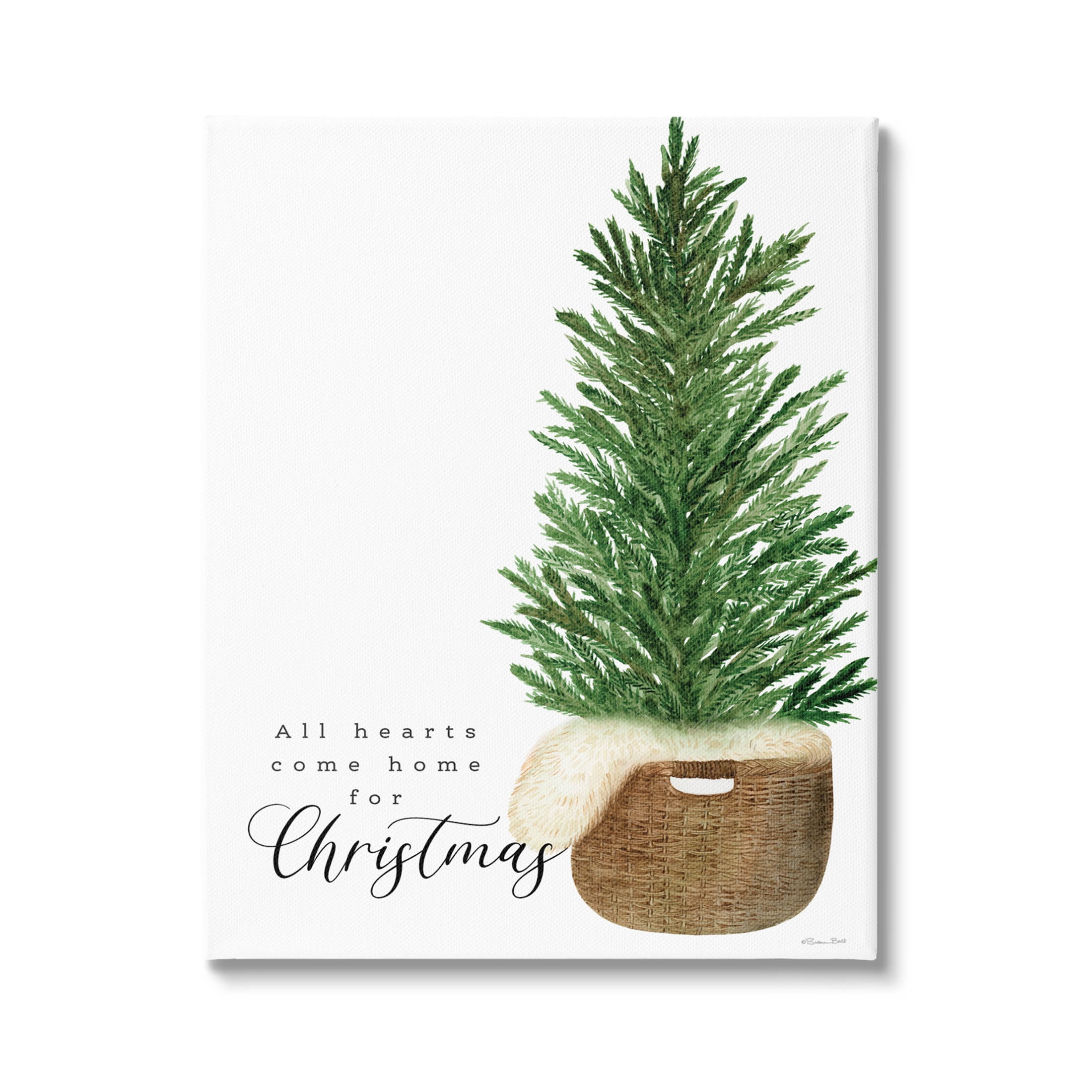 All Hearts Home For Christmas Phrase Holiday Graphic Art Gallery Wrapped Canvas Print Wall Art