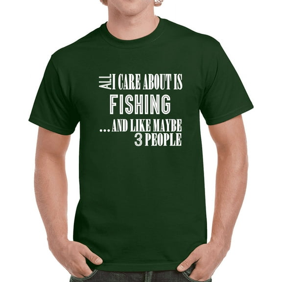 All I Care About Is Fishing Funny T Shirt Novelty Gift Fashion Clothing Tee Top