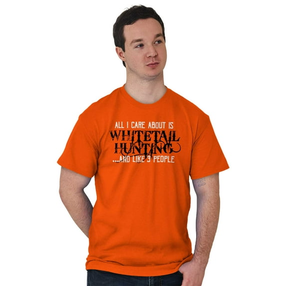 All I Care About is Whitetail Hunting Plus Size Crewneck Graphic Tee Shirt Brisco Brands 5X