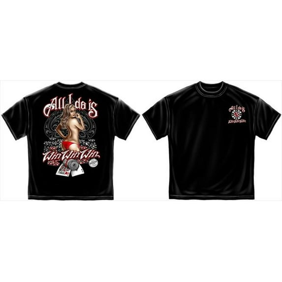 All I Do Is Win Win Win Poker Gambling T-Shirt by , Black