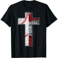 thumbnail image 1 of All I Need Is Baseball & Jesus Christian Cross Faith T Shirt Black Small, 1 of 4