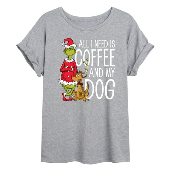 All I Need Is Coffee And My Dog - Women's Oversized T-Shirt