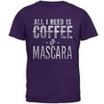 thumbnail image 1 of All I Need Is Coffee and Mascara Mens T Shirt Purple 2XL, 1 of 1
