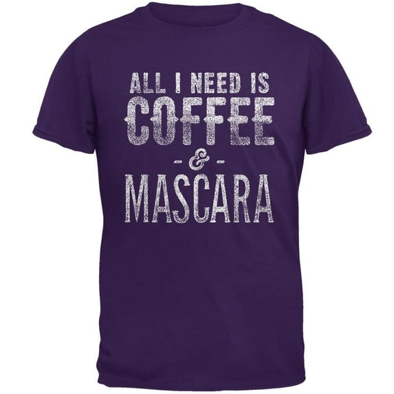 All I Need Is Coffee and Mascara Mens T Shirt Purple 2XL