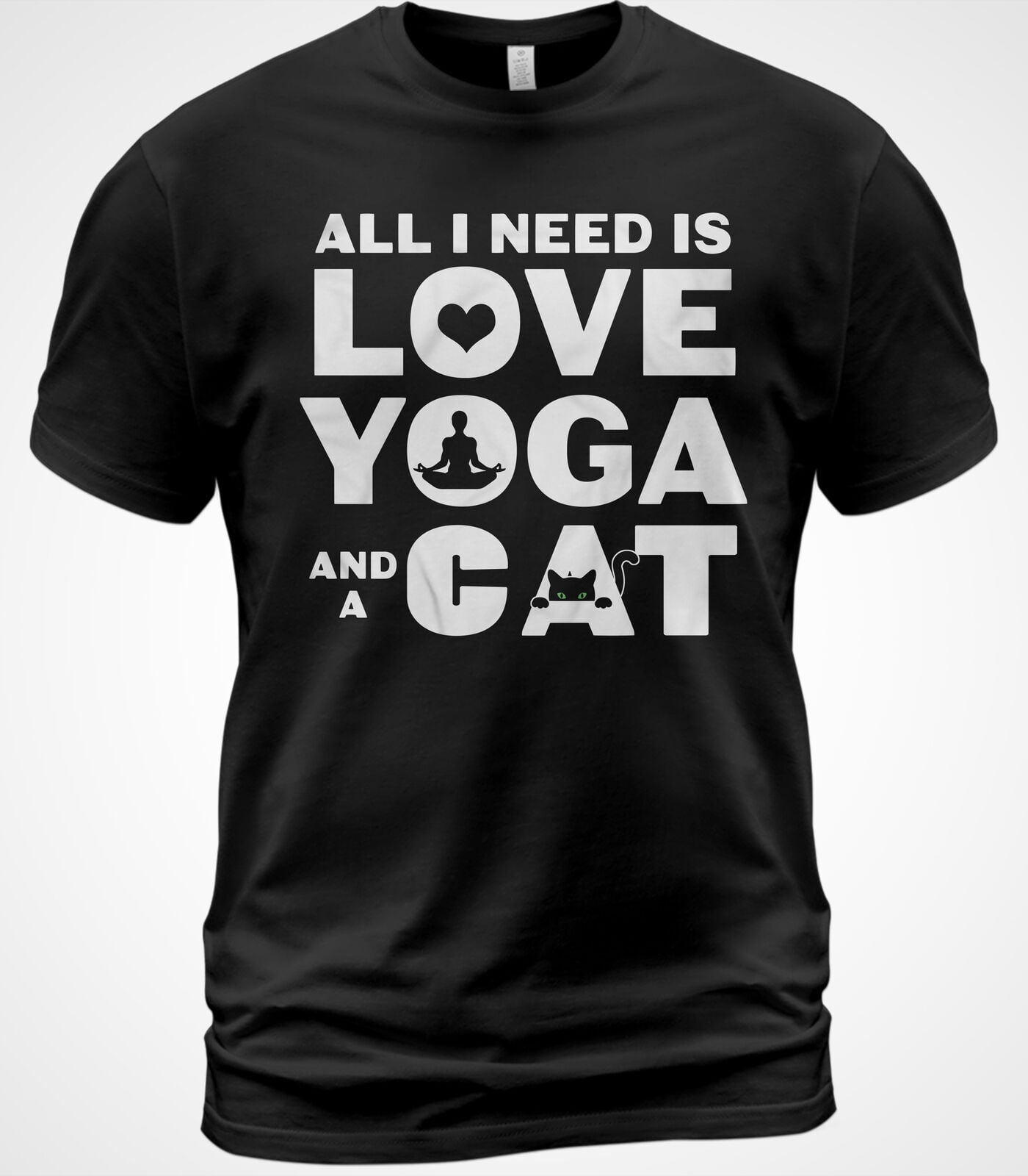 All I Need Is Love Yoga Cat funny quotes trend men woman