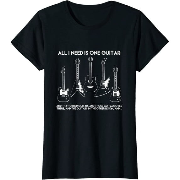All I Need Is One Guitar Funny Vintage Guitars Collection T-Shirt