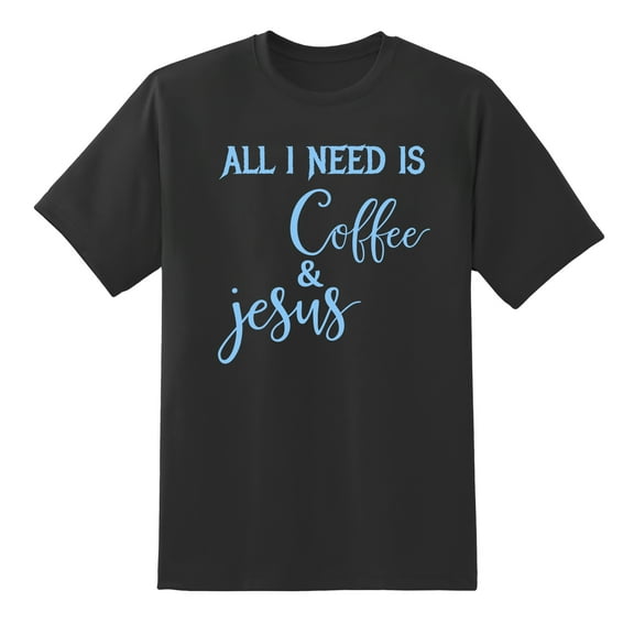 All I Need is Coffee and Jesus Men's Short Sleeve T Shirts,XL