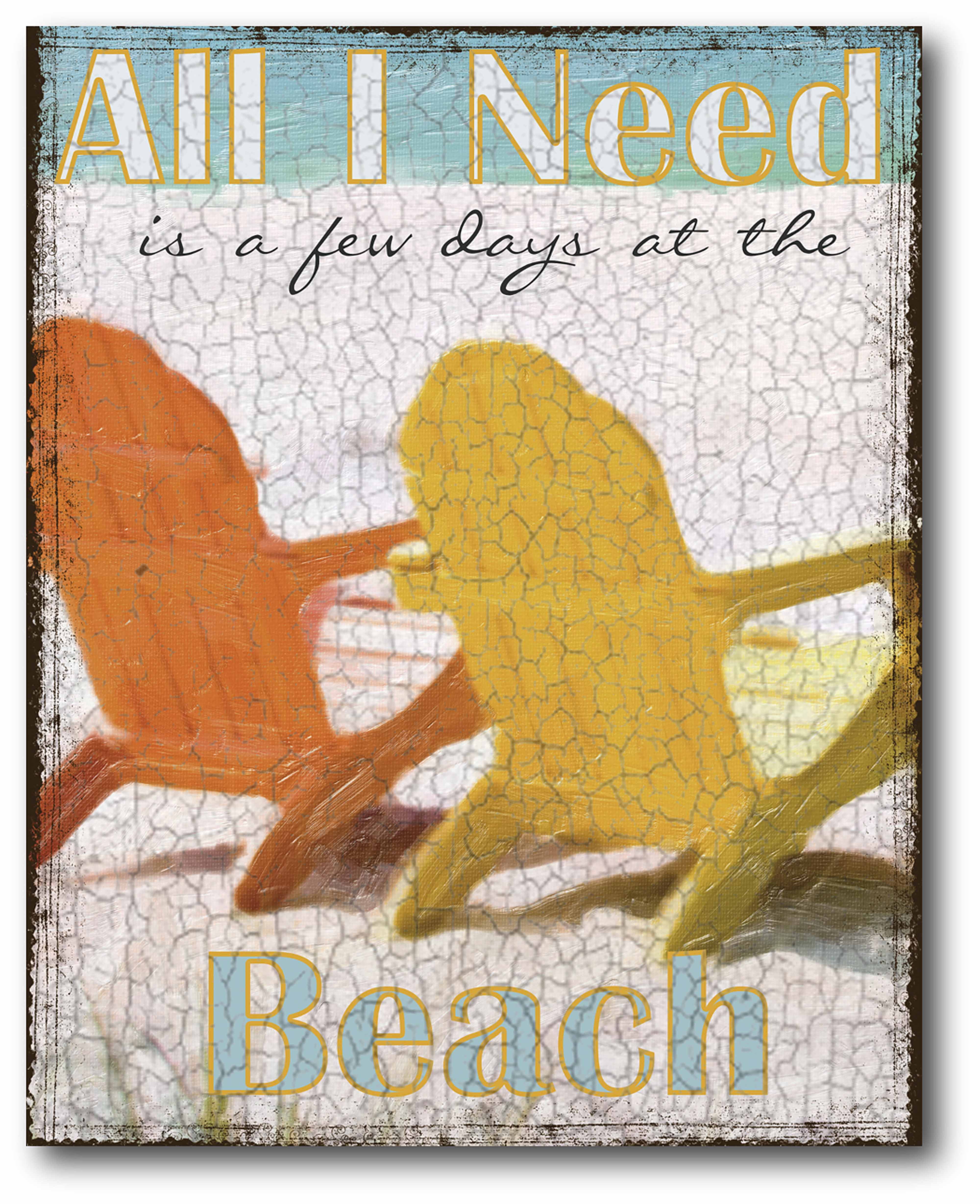All I Need is the Beach Gallery-Wrapped Canvas Wall Art, 16x20