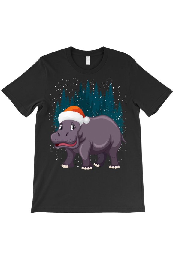 All I Want For Christmas Is A Hippopotamus Funny Holiday Graphic T-Shirt G11587, Up to 5XL