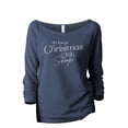 thumbnail image 1 of All I Want For Christmas Is Sleep Women's Fashion Slouchy 3/4 Sleeves Raglan Lightweight Sweatshirt Navy 2X-Large, 1 of 3