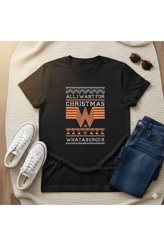 All I Want For Christmas Is Whataburger Funny Food Lover Unisex T-Shirt V11305, up to size 5XL