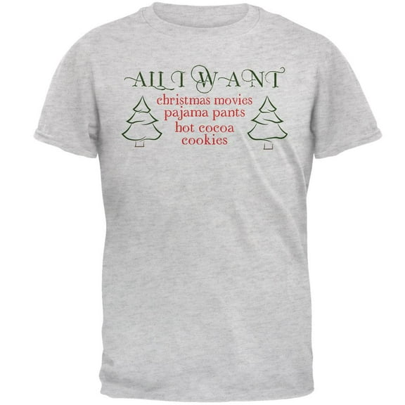 All I Want For Christmas Mens T Shirt Light Heather Grey LG