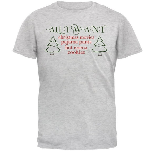 All I Want For Christmas Mens T Shirt Light Heather Grey X-LG