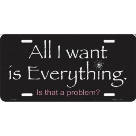 All I Want Is Everything License Plate