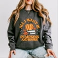 thumbnail image 1 of All I Want Is Pumpkins And Books - Women's Lightweight Garment Dyed Sweatshirt, 1 of 8
