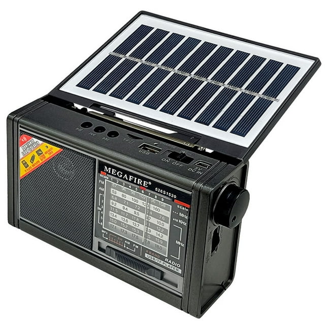 AllIn1 SolarPowered AM/FM/SW Radio With BT Speaker Flashlight MP3