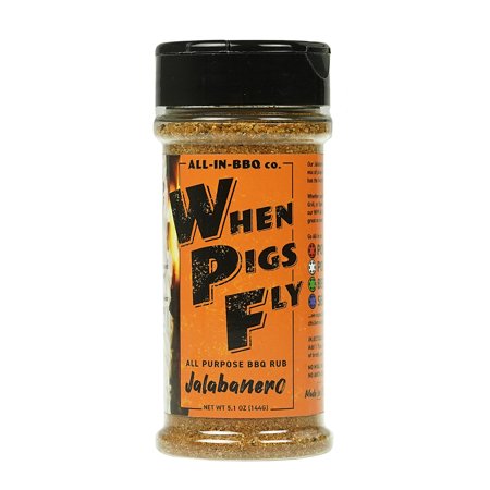 All In BBQ Company When Pigs Fly All Purpose Rub Jalabanero Flavor 10 Oz Bottle