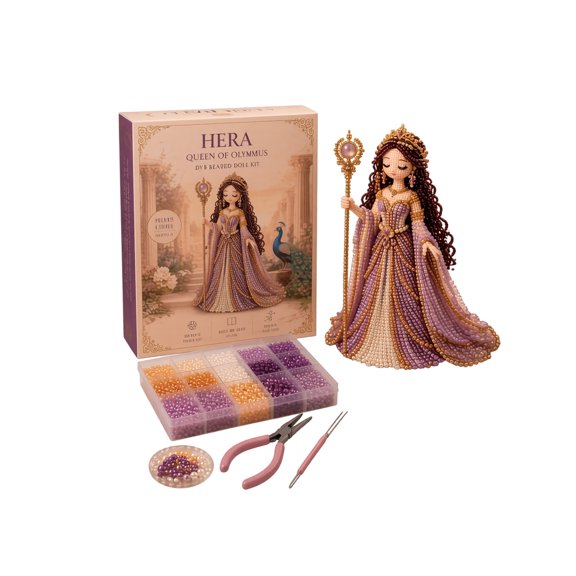 All-In-One 3D Beaded DIY Kit, Goddess Figure Beading Craft Kit with Step-by-Step Guide, Versatile Creative Project for Solo Hobby and Group Craft Nights (Queen)
